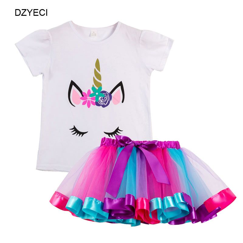 de encaje de de unicornio para niña Ropa de Camiseta de verano