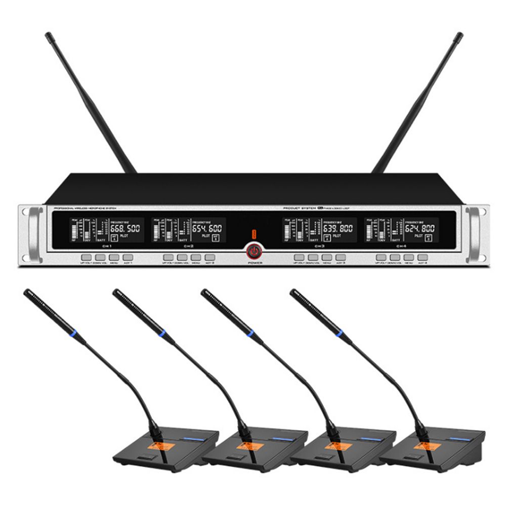 Orban Professional Wireless Microphone System Four Conference Microphones For Conference Room Speech Microphone Wireless Microphone Headsets