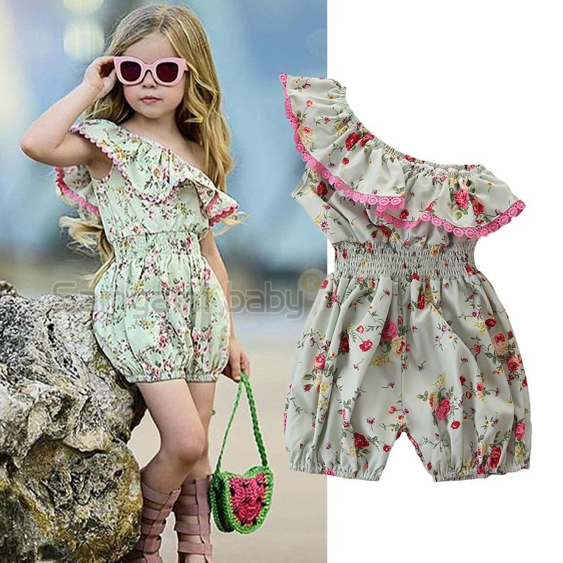 Newborn Baby Girl Floral Romper Ruffles One Pieces Jumpsuit Outfit Photography