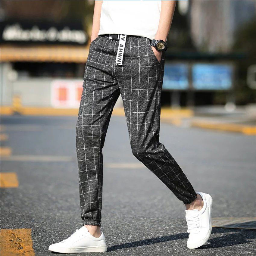 chequered pants mens