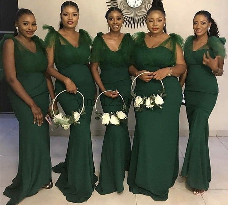 Hunter Green Mermaid Bridesmaid Dresses ...