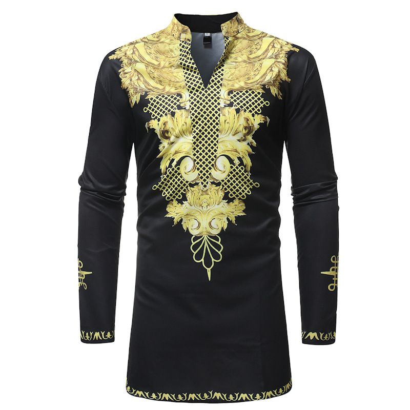 Belicoso Máquina de escribir Inminente Ropa para hombre tribal étnico africano impresión de manga larga de Dashiki stands de vestir camisas Belicoso Máquina de escribir Inminente Ropa para hombre tribal étnico africano impresión de manga larga de Dashiki stands de vestir camisas