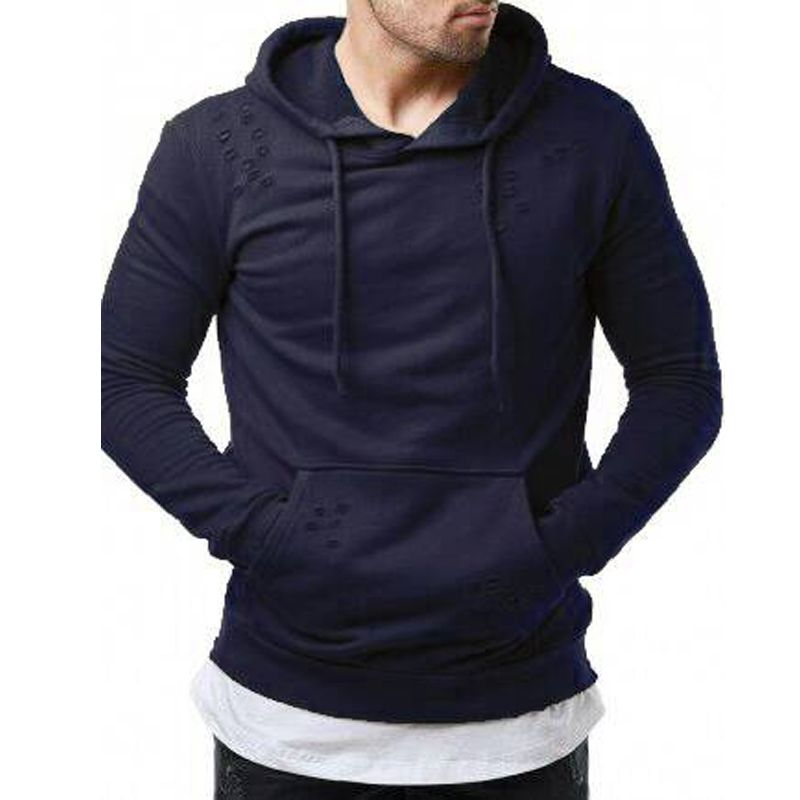 Hojas de sudadera marina hombres