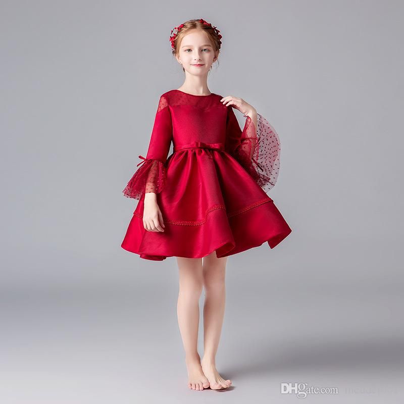 wine flower girl dress