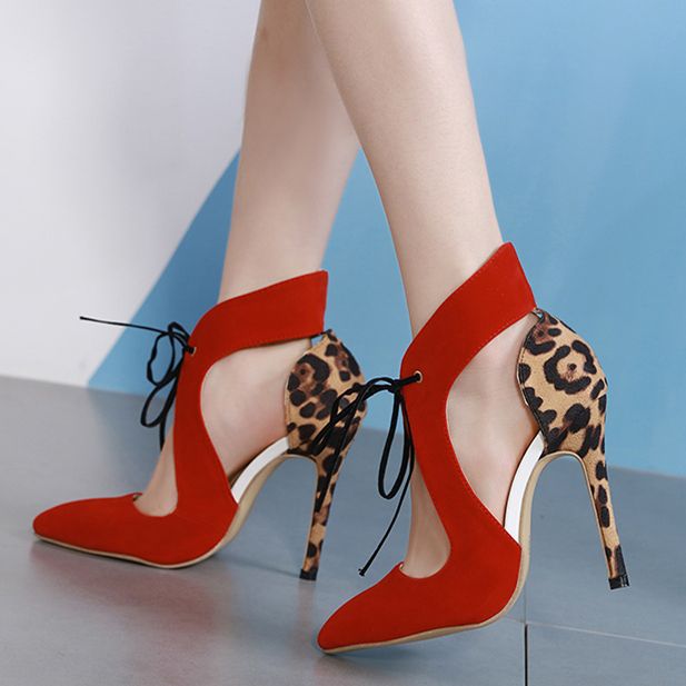 red leopard heels