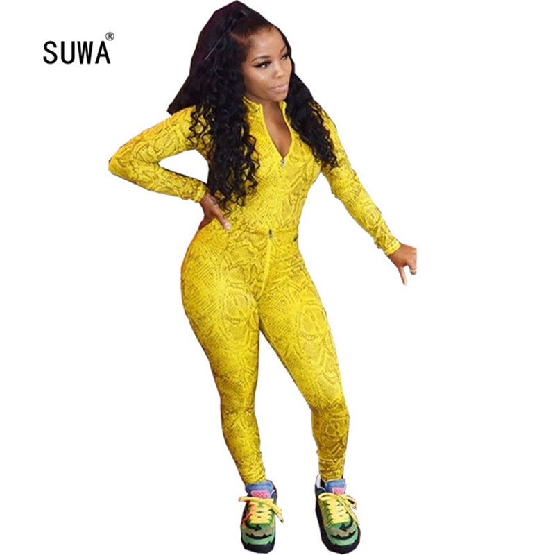 yellow snakeskin jumpsuit