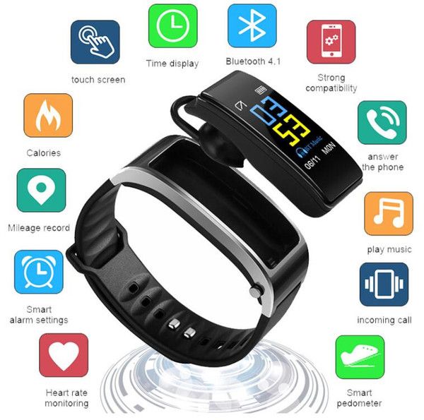 reloj inteligente con auriculares Bluetooth en la oreja reloj deportivo  ritmo cardíaco pulsera de l | Linio Colombia - GE063EL00E12SLCO