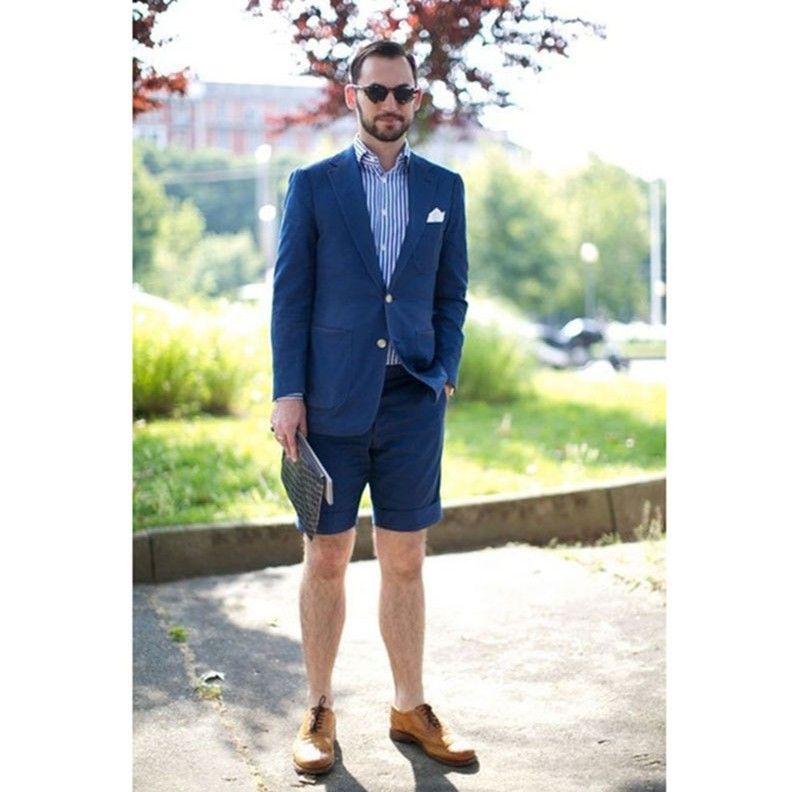 Compre 2 Piezas Novio Trajes Para Hombre Último Abrigo Azul Traje De Boda Pantalón  Corto Verano Slim Fit Hombre Terno Terno Masculino Chaqueta + Pantalón YM A  68 € Del Amscan | Es.Dhgate.Com