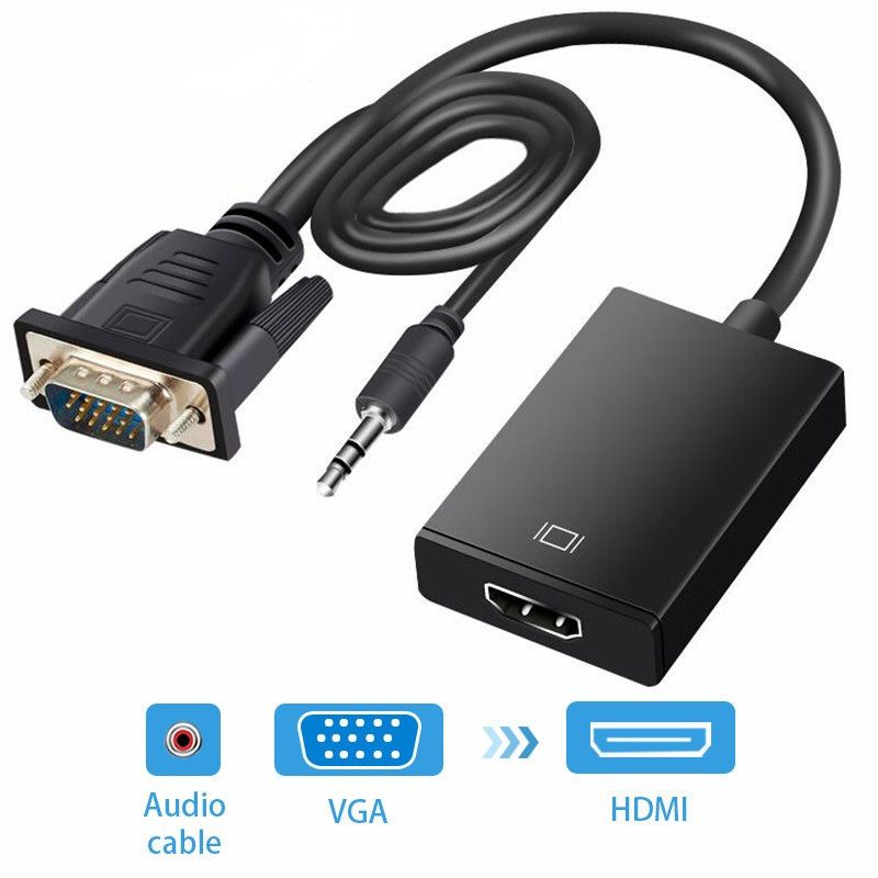 Interesar Conciencia Cinco Cable adaptador de convertidor VGA a HDMI con salida de audio 1080P Adaptador  VGA HDMI para