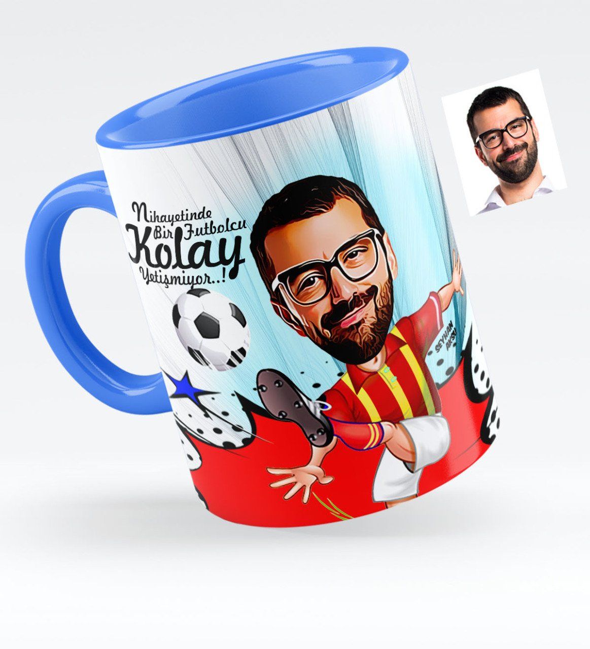Grosshandel Personalisierte Keramik Tasse Tee Kaffeetasse Herr Fussballspieler Gelb Rot Karikatur Blau Becher Tasse Von Qinyuanstone 18 2 Auf De Dhgate Com Dhgate