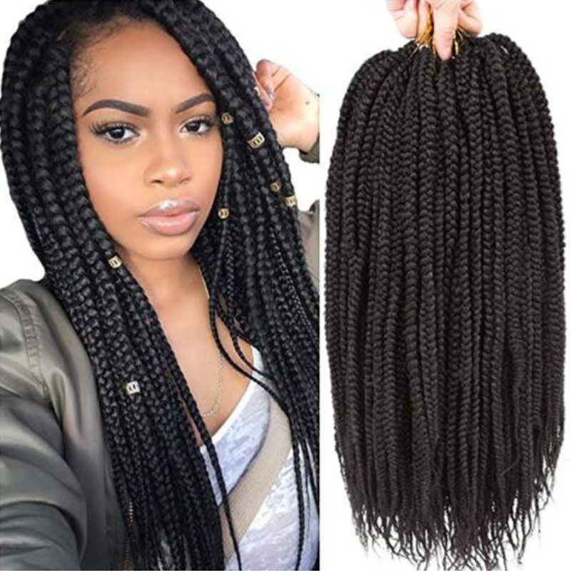 2019 1packs 14 1822 Box Braids Crochet Hair Synthetic Hair Extensions Twist Crochet Braids Hairstyles Long Dreadlocks For Black Women 30 From