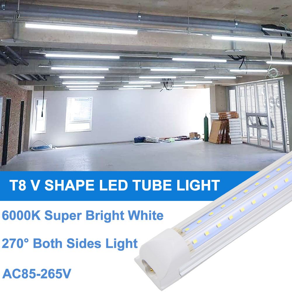 Details about   8x LED 48W Bath Lights 4500K Warehouse Tube Garage Basement Ceiling Lamps show original title 