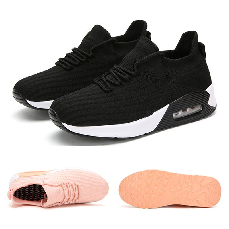 2020 New Whole Sale Sports Running Shoes For Men Women Mesh Breathable Fitness Shoes Black White 