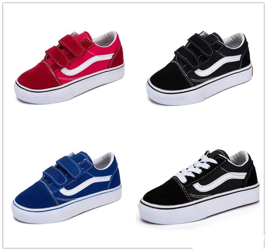 Compre Vans Old Skool Classics De Los Zapatos Zapatos De Los Niños Hola Niño  Del Asiento De Lona De Las Zapatillas De Deporte Casuales De La Moda De  Skate Fresa Original Viejo