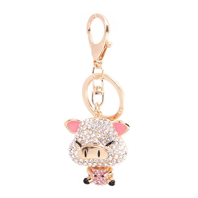 New Pretty Teddy Bear Rhinestone Crystal Key Ring Chain Bag Charm Pendant Gift