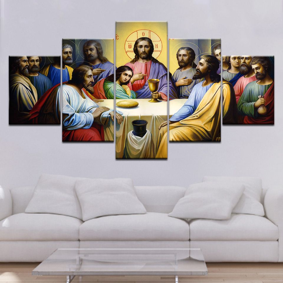 desastre Todos los años Franco 5 Piezas HD Impreso Jesús La última cena la decoración del hogar de la sala Pintura desastre Todos los años Franco 5 Piezas HD Impreso Jesús La última cena la decoración del hogar de la sala Pintura