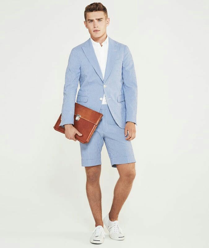 linen jacket and shorts