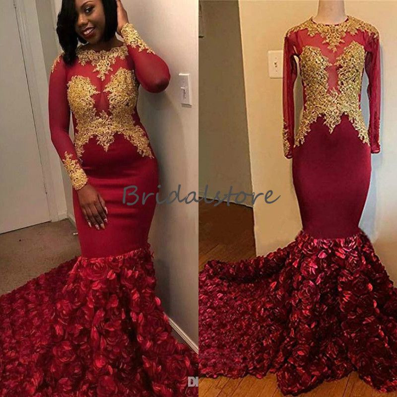 Fitted Maroon Black Girls Prom Dresses 