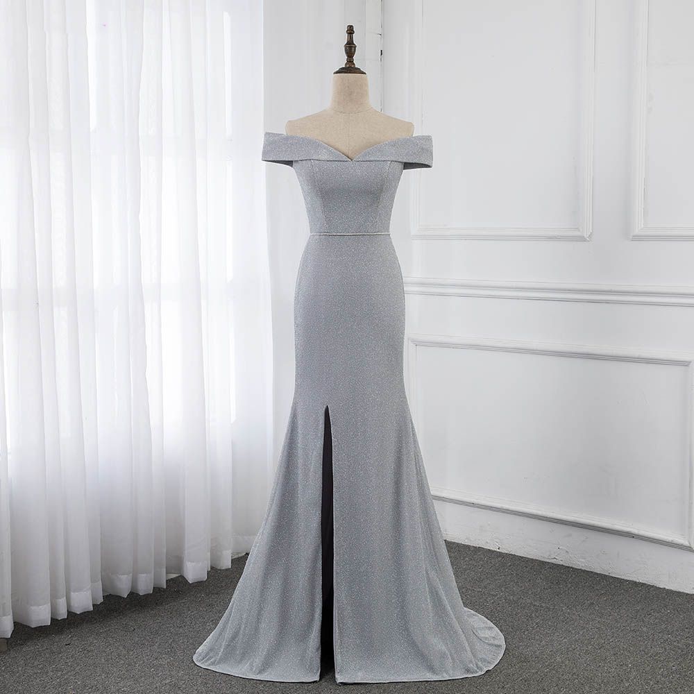 simple silver gown