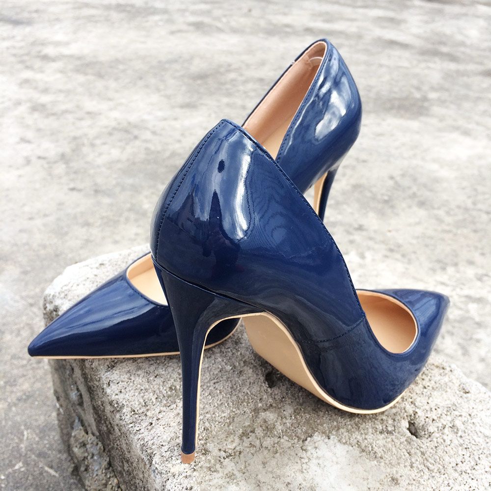 blue patent shoes ladies