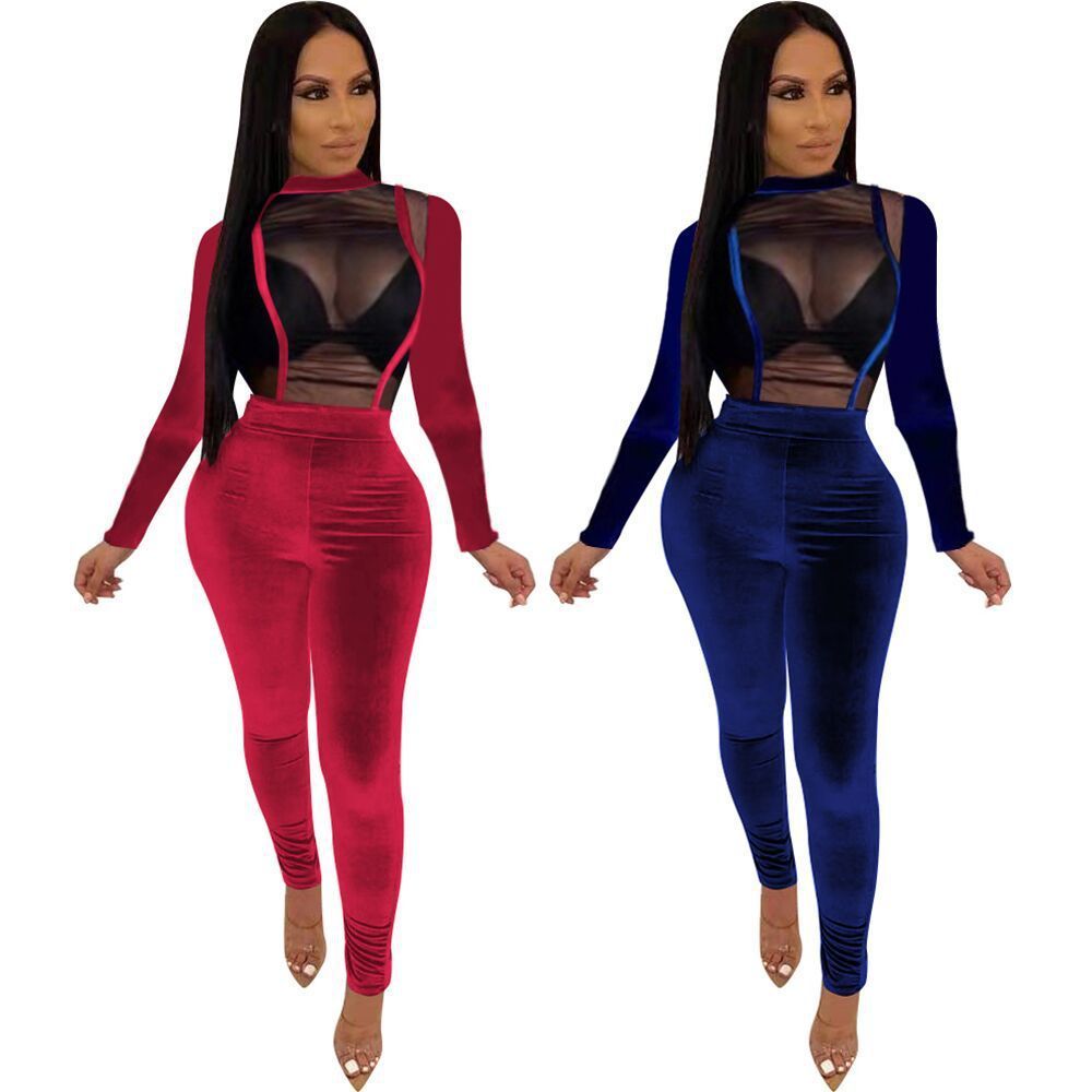 velvet bodycon jumpsuit