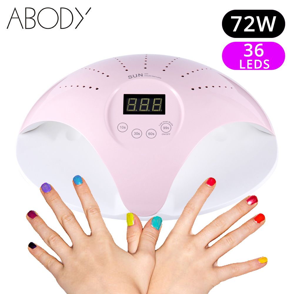2020 Abody 72W Nail Lamp UV Lamps 36 LED Ice Nail Dryer Gel Polish