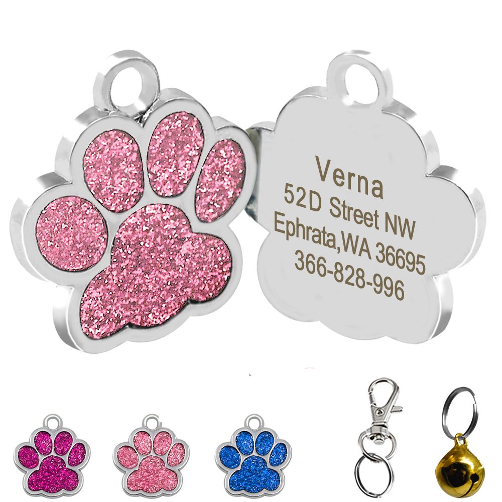 Dog Tag Dog Id Tag Pet Tag Dog Tags Custom Fancy Paw Etsy