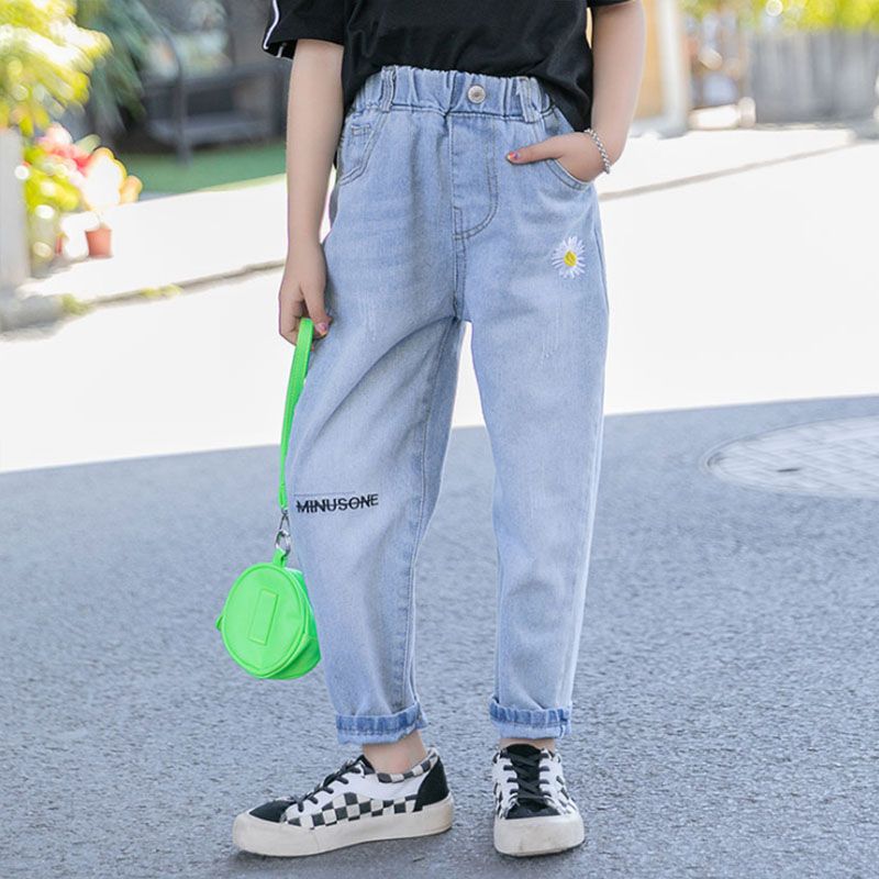 Compra Jeans Girls Suelta Niña Casual Lavó Los Niños Para Ropa De Otoño 3 8  10 12 14 Ys Barato | Entrega Rápida Y Calidad | Es.Dhgate