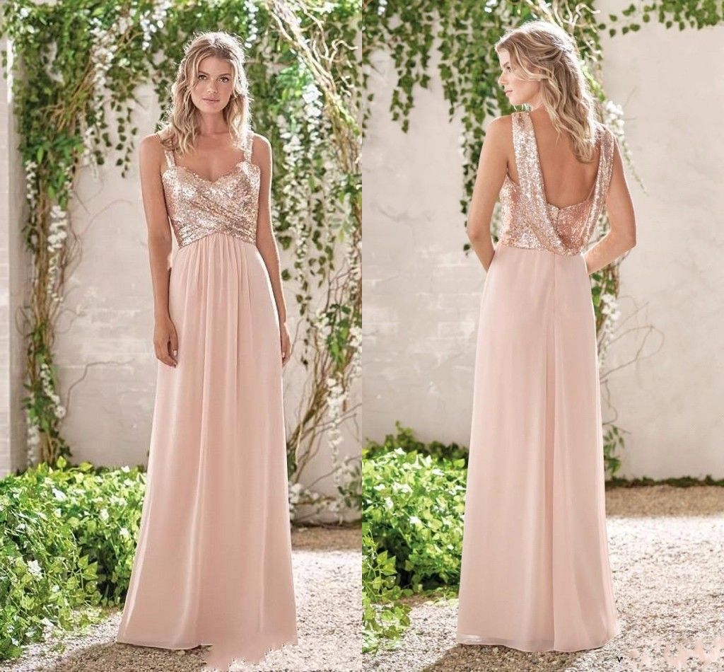 gold and champagne bridesmaid dresses