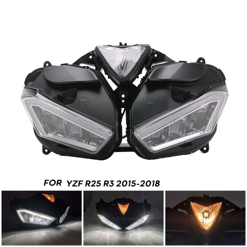 For 2013 2014 2015 2016 2017 Yamaha YZF-R25 R3 Front Headlight HeadLamp Assembly