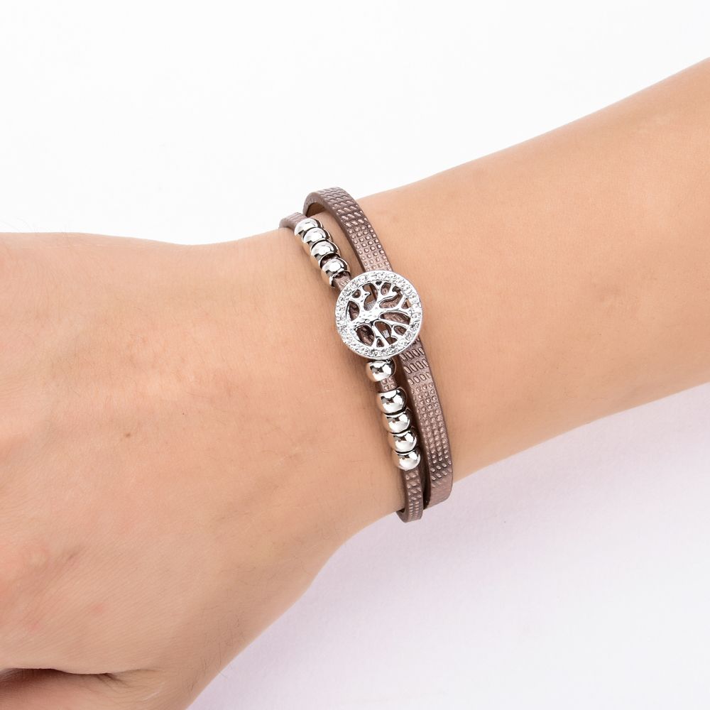 Bracelet cuir arbre de vie Clearance