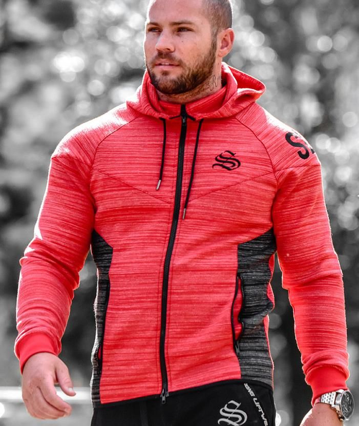 Men/'s Sports Shirts Hooded Zipper Short Sleeve Workout Fitness Plus Size Jacket