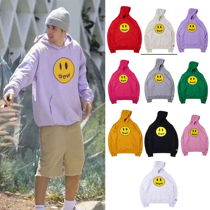 Lalta Qualità Del Marchio Di Moda Strada Drew House Justin Bieber Justin  Bieber Con La Stessa Smiley Con Cappuccio Felpa Con Cappuccio Maglione INS  Marea Multicolore Dellanca Da 54,56 € | DHgate Italy