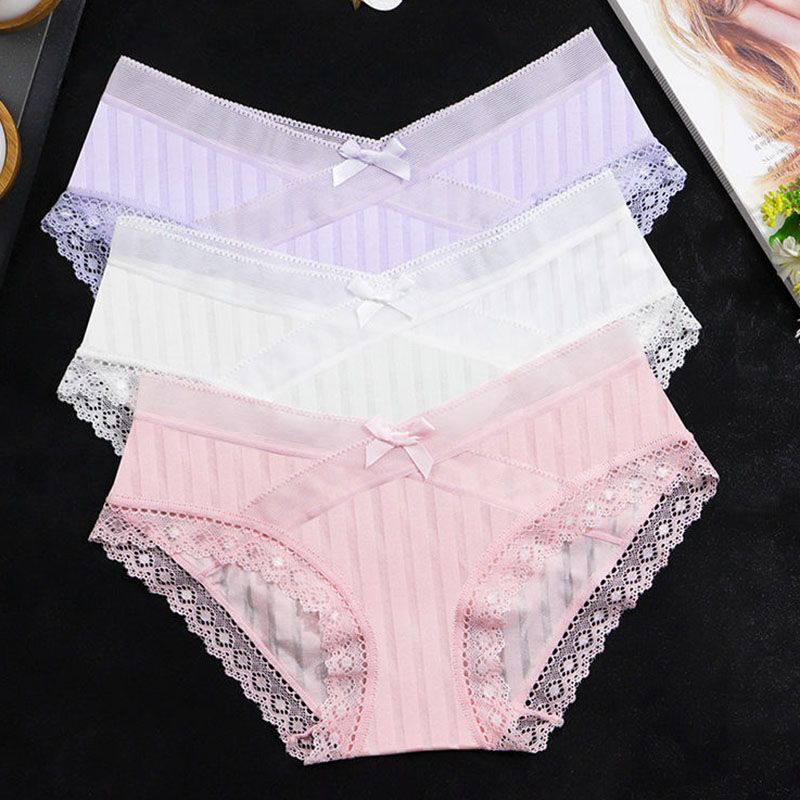 2020 Sexy Lace Cross Bowknot Panties Lingeries Woman Underwears