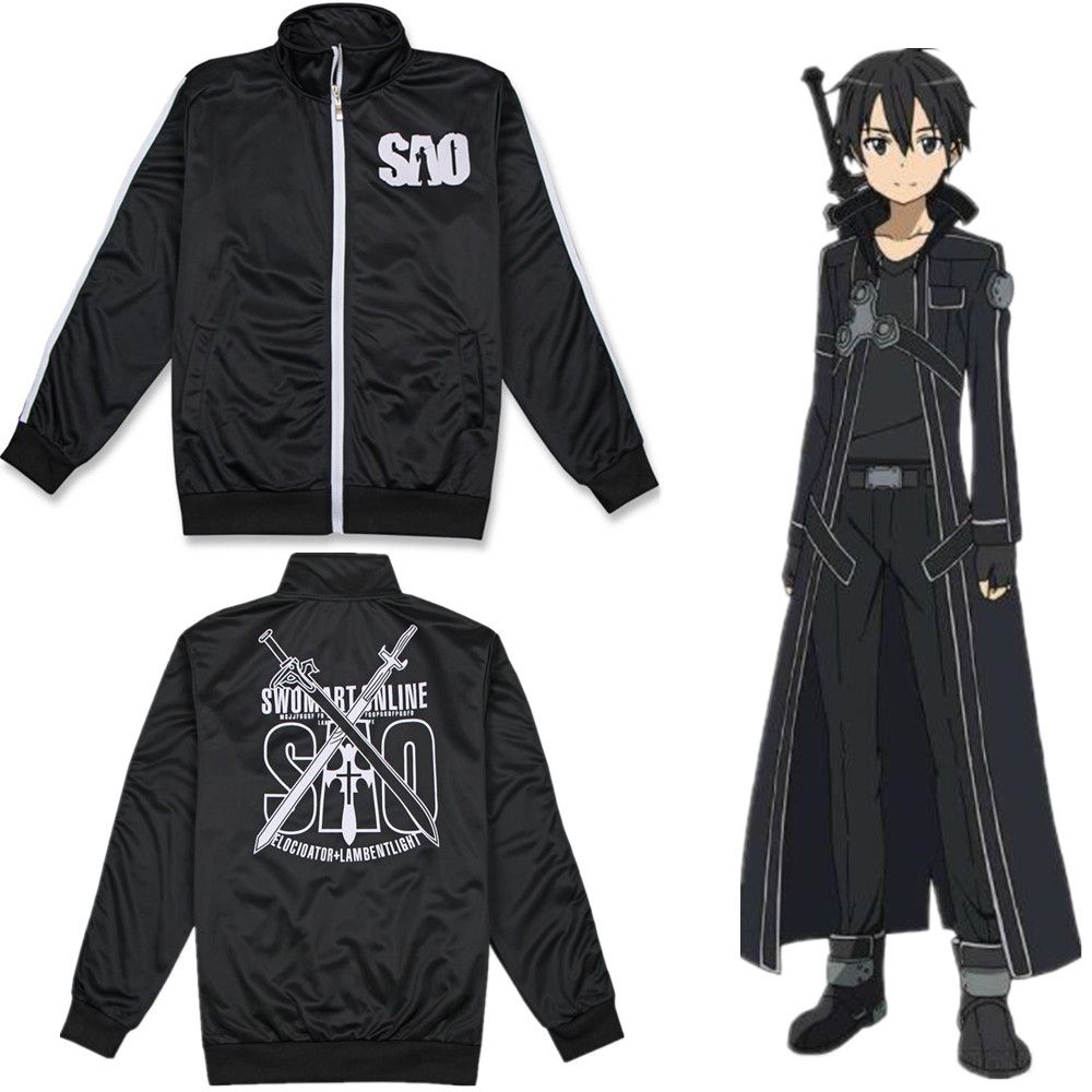 Japan Anime Sword Art Online Black T-shirt dress for Unisex cosplay clothes