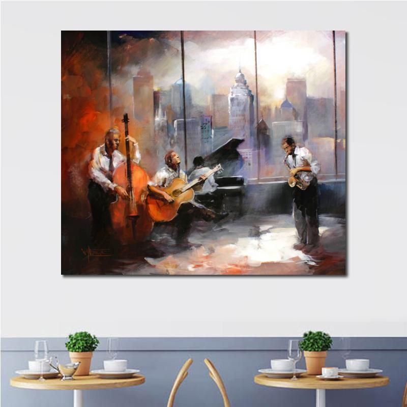 2020 Wall Art Music Paintings Willem Haenraets Jazz Musicroom