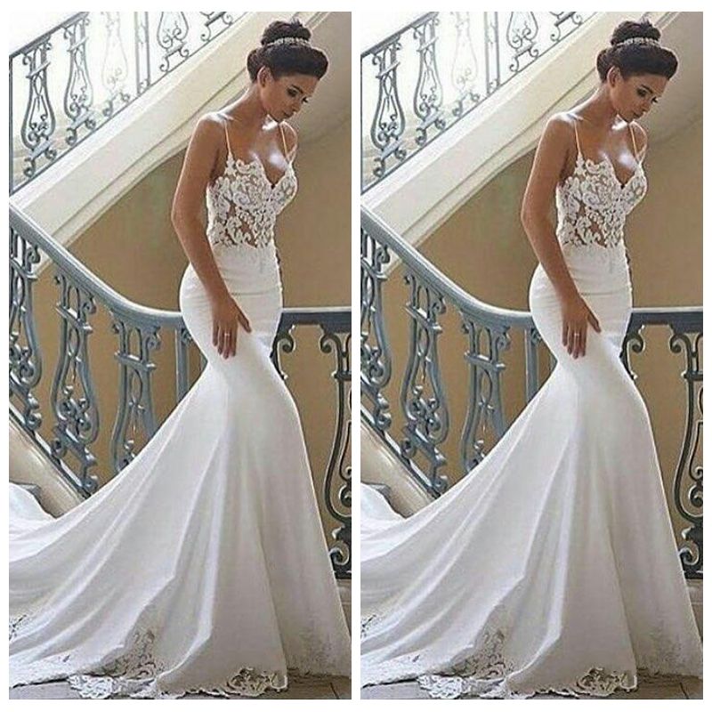 slim backless wedding dress