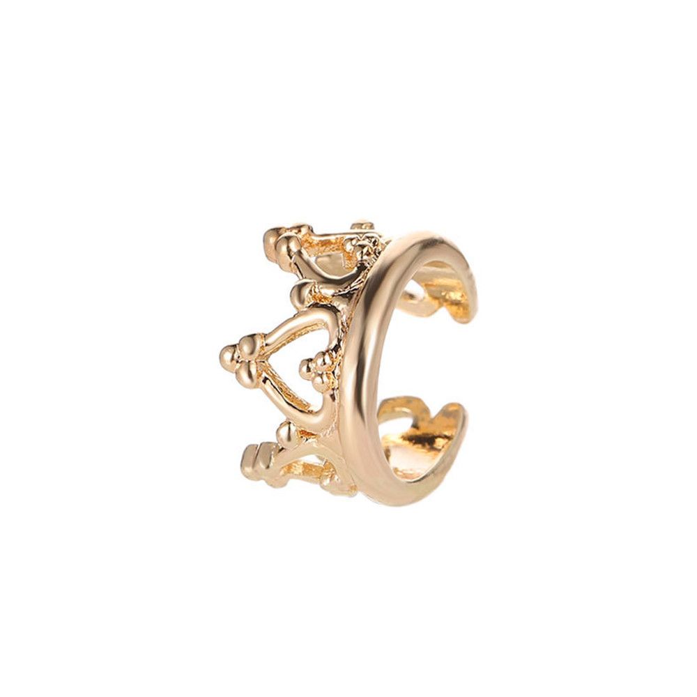 2 Pi/èces Boucles Doreilles Clip Bijoux Vintage Pour Femmes G/éom/étriques Couronne Formes Doreille Cha/îne Doreilles En Argent