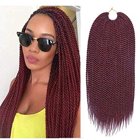 2019 18inch 20stands Pack Senegalese Twist Crochet Braids Avaliable For Black Women High Temperature Fiber Synthetic Braiding Hair From Meililehair