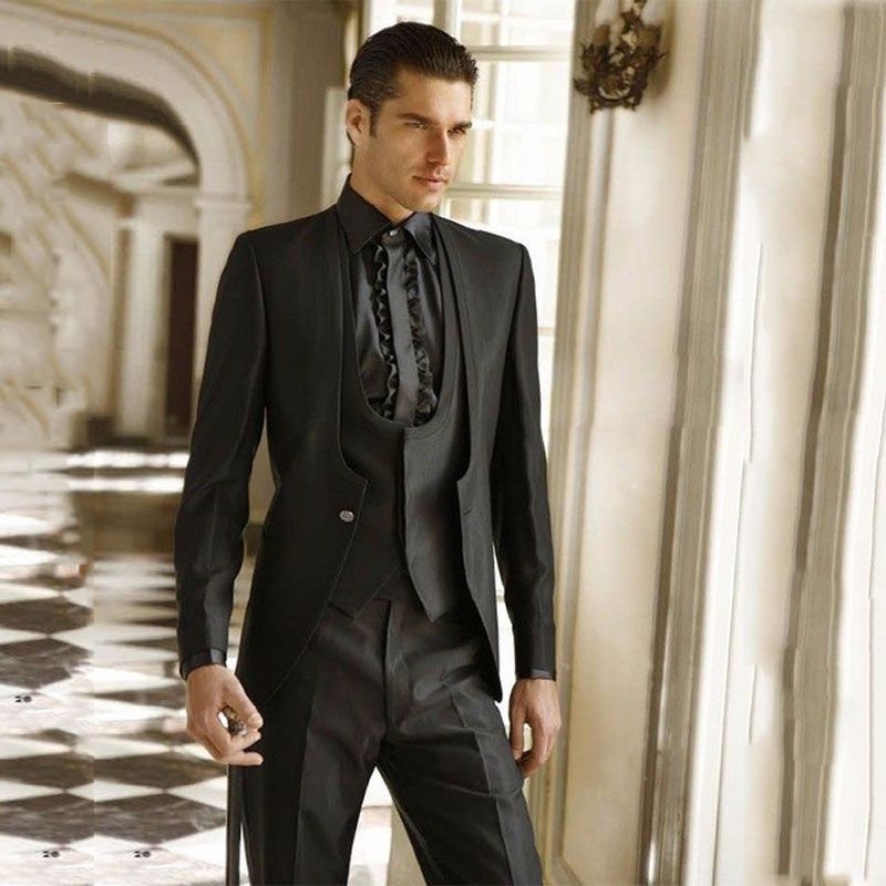 Italian Black Trajes De Hombre Business Men Suits For