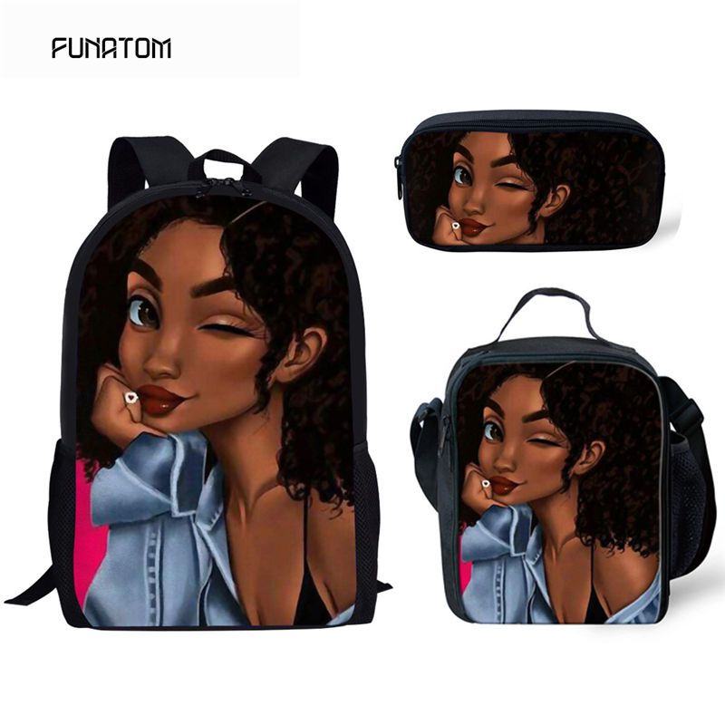 afro lady backpack
