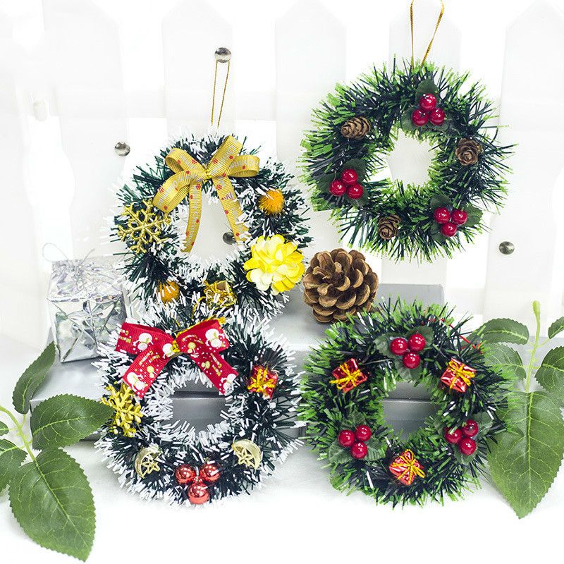 12cm Christmas Garland Decoration Golden Door Show Window Christmas Wreath Decorations For Home Without String Lights Christmas Wreath Christmas Wreaths From Tinaya 26 61 Dhgate Com