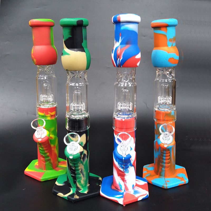 2020 Silicone Bongs Percolators Perc Glass Water Pipes Shisha Hookah