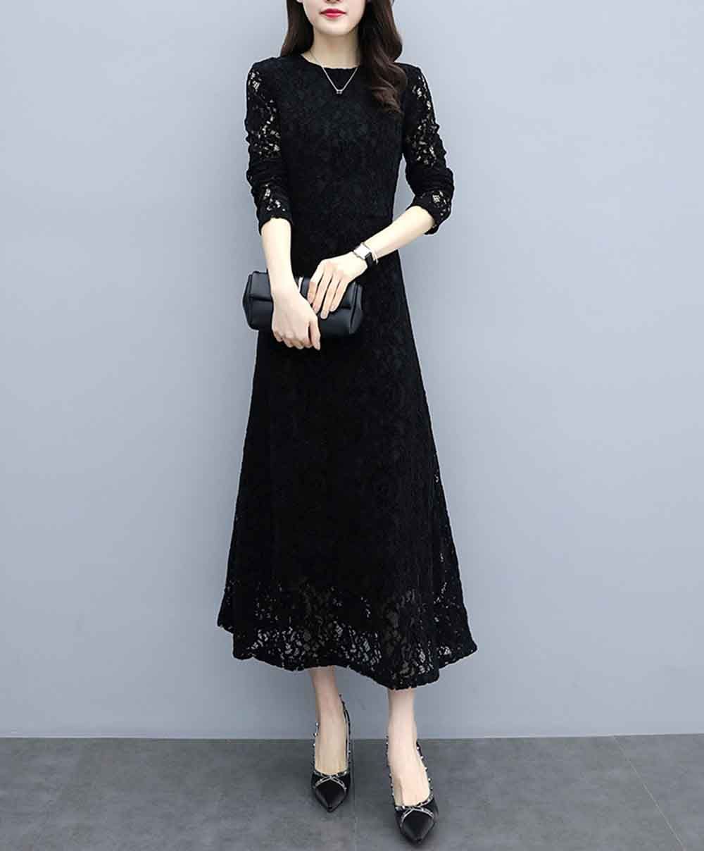mid length lace dress