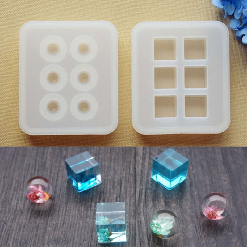4 piezas set de silicona granos de la bola cubo molde 6 de resina hecho a mano molde de silicona diy joyería artesanal haciendo molde de resina epoxi 