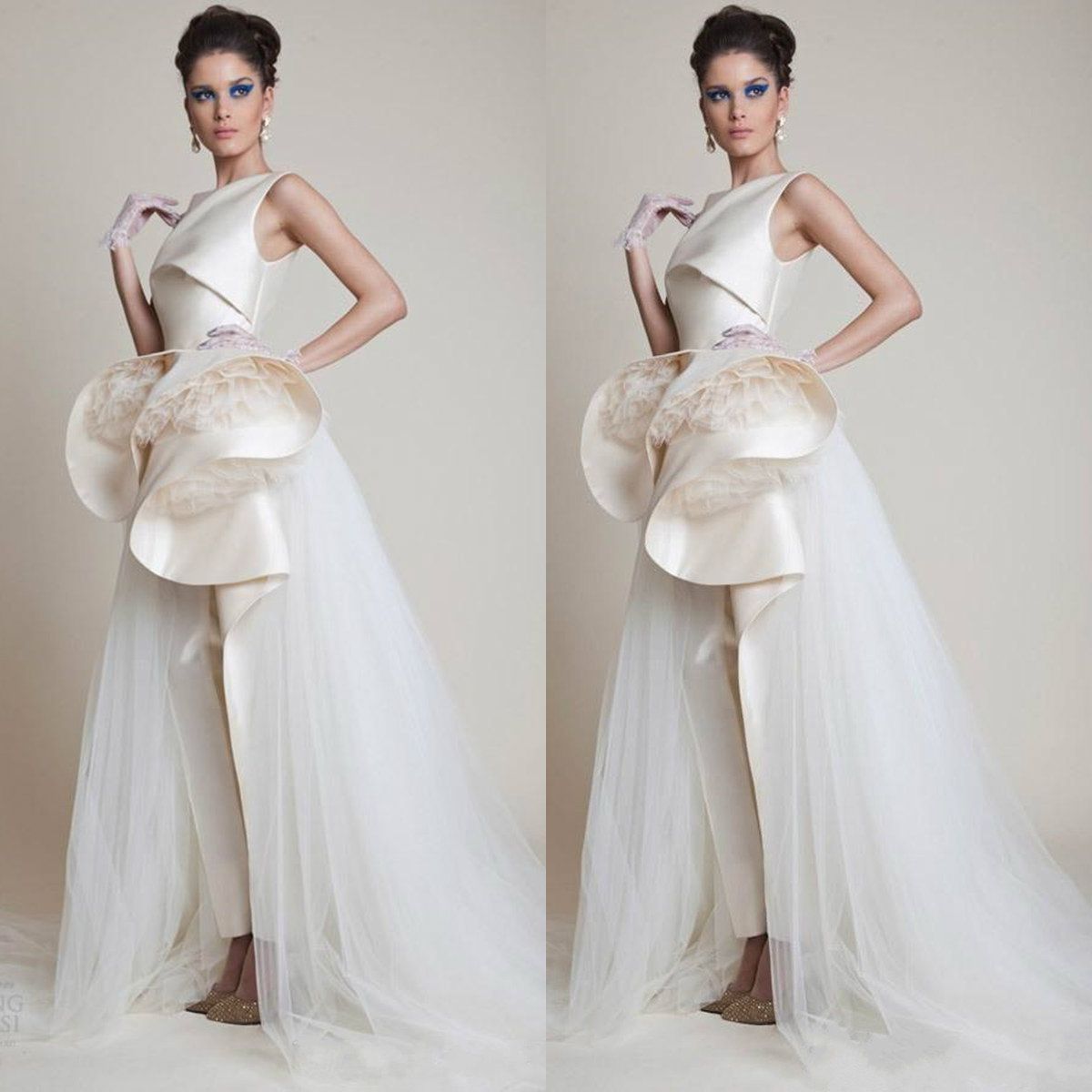 white formal jumpsuit evening wear