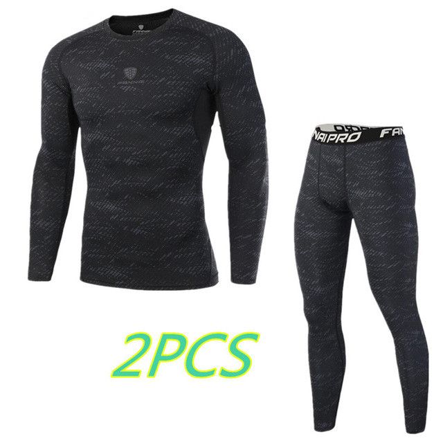 ropa deportiva para correr Conjunto de ropa deportiva de para hombre medias de entrenamiento para gimnasio y Fitness Camiseta larga y pantalones ropa deportiva para correr Conjunto de ropa deportiva de para hombre medias de entrenamiento para gimnasio y Fitness Camiseta larga y pantalones