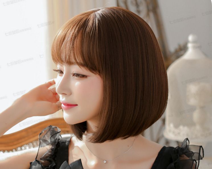 Japanese And Korean Wig Short Hair Female Bobo Head Air Bangs Short Straight Hair Sweet Cute Face Repair Cool Wig Set Ebony Wigs Half Wig From Keerkeshangmao 17 23 Dhgate Com