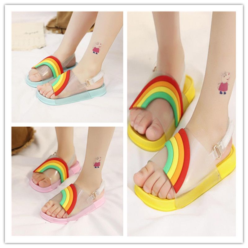 rainbow sandals water