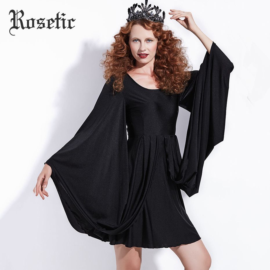 2020 Rosetic Gothic Casual Dress Black 